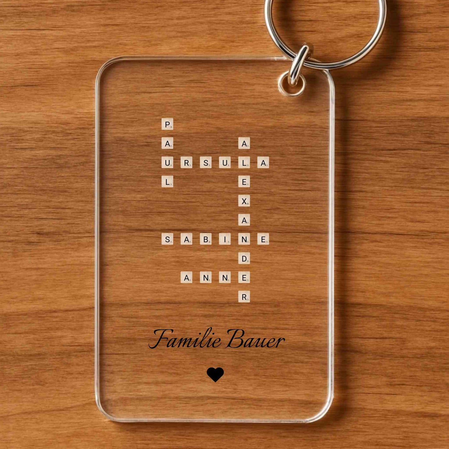 Scrabble Familienmitglieder - Personalisierter Schlüsselanhänger