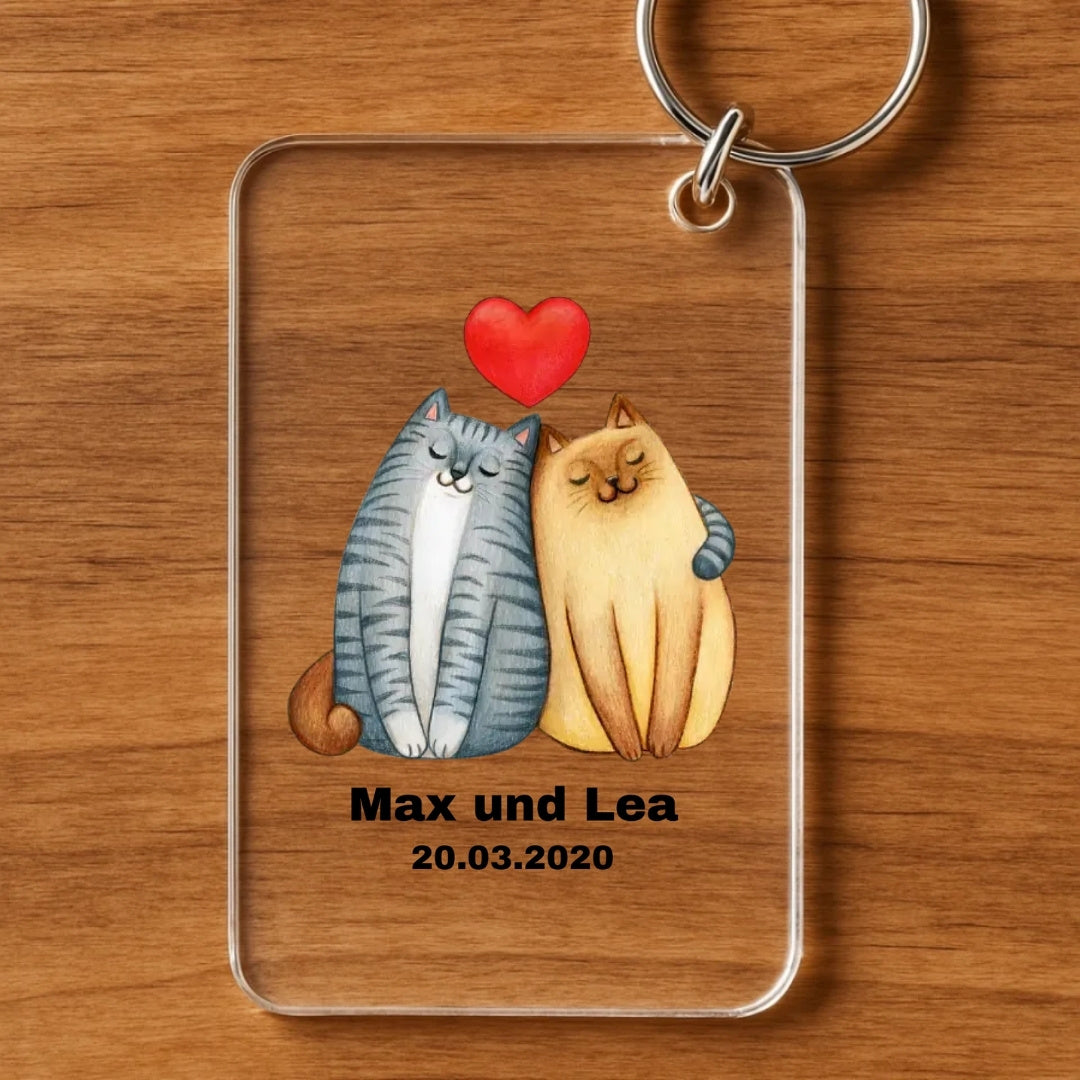Wir als Katzen - Personalisierter Schlüsselanhänger