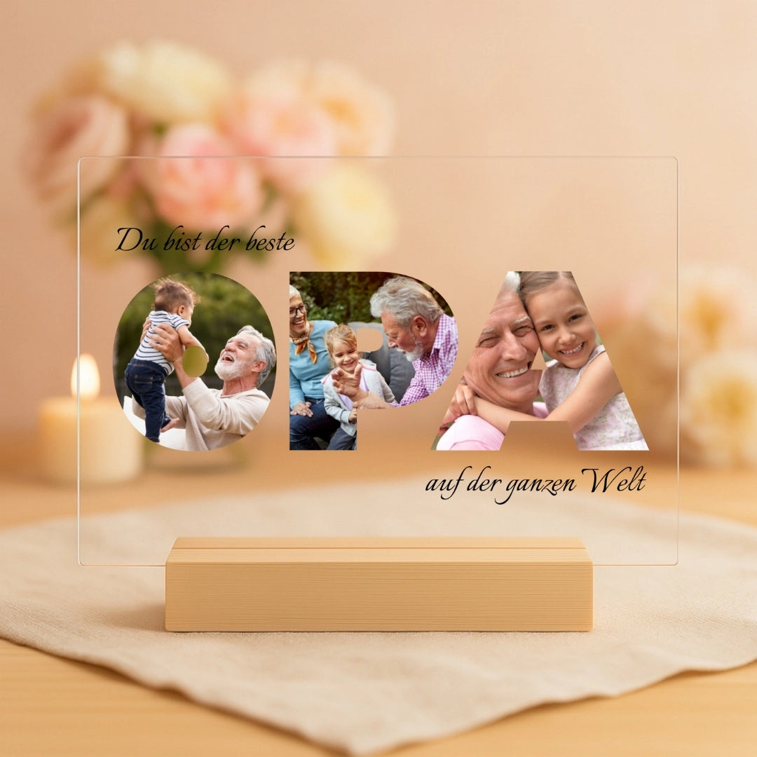 Bester Opa - Personalisierte Acryltafel (30x20)