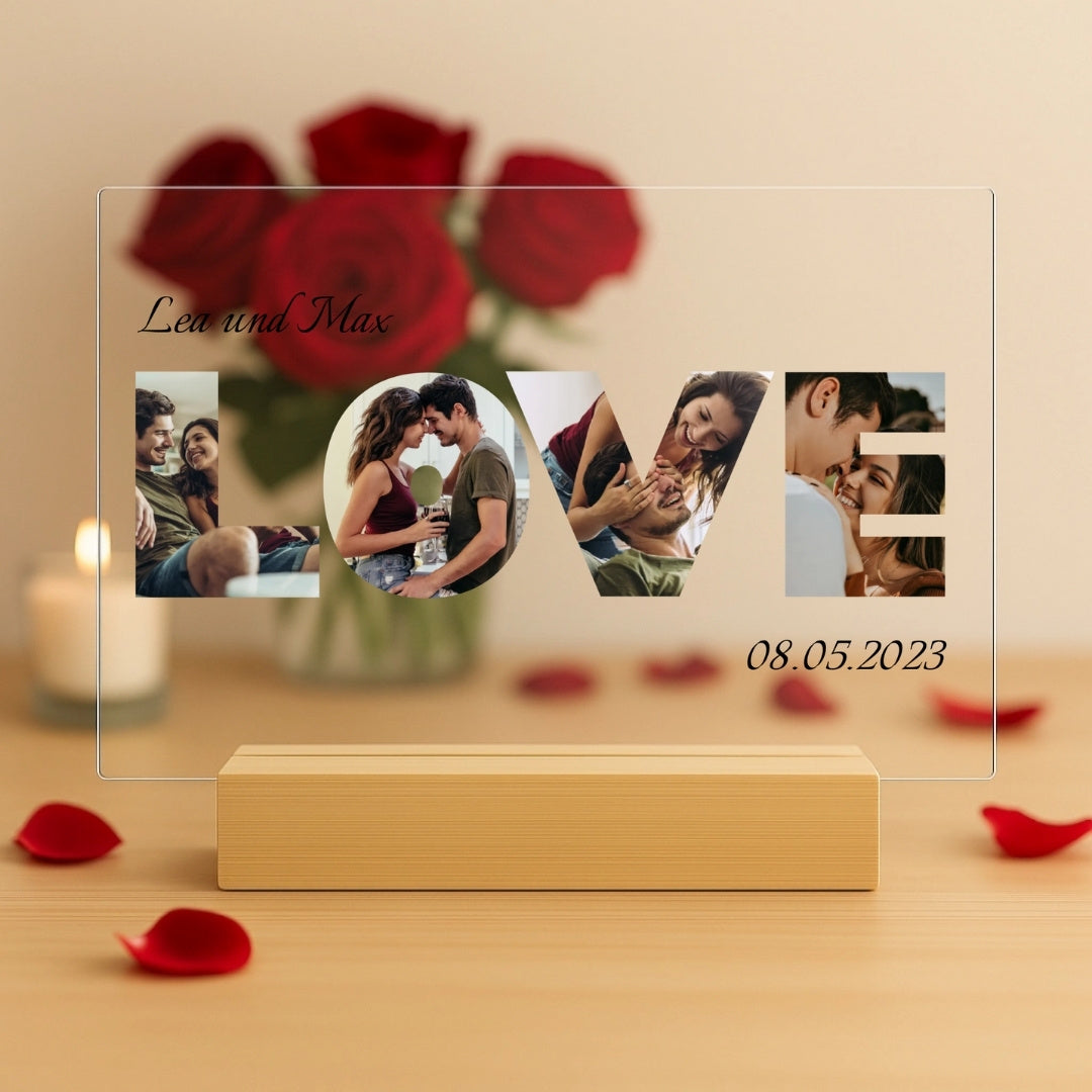 Love - Personalisierte Acryltafel Querformat (30x20)
