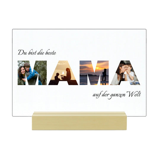 Beste Mama - Personalisierte Acryltafel Querformat (30x20)