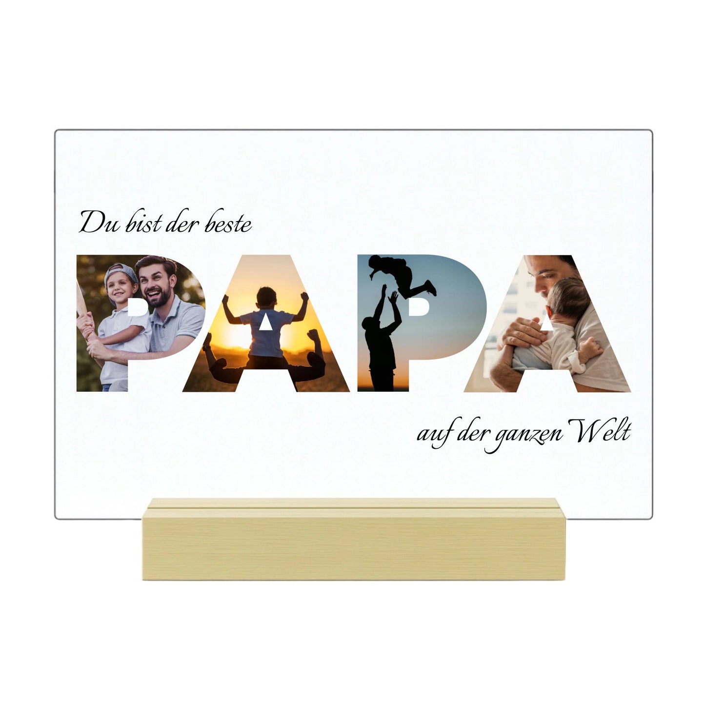 Bester Papa - Personalisierte Acryltafel Querformat (30x20)