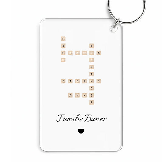 Scrabble Familienmitglieder - Personalisierter Schlüsselanhänger