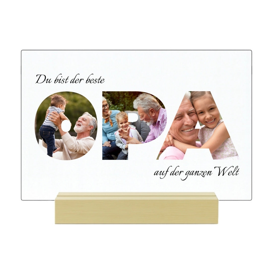 Bester Opa - Personalisierte Acryltafel (30x20)