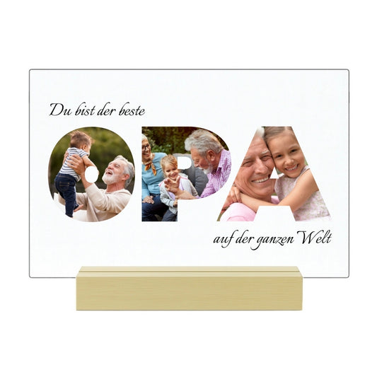 Bester Opa - Personalisierte Acryltafel (30x20)