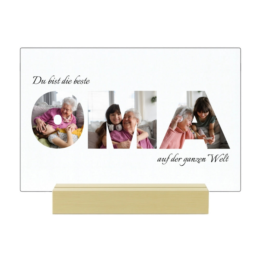 Beste Oma - Personalisierte Acryltafel (30x20)