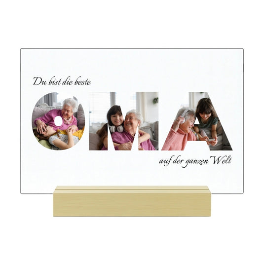 Beste Oma - Personalisierte Acryltafel (30x20)