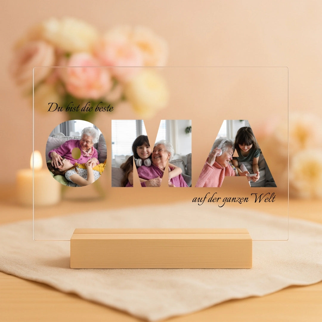 Beste Oma - Personalisierte Acryltafel (30x20)