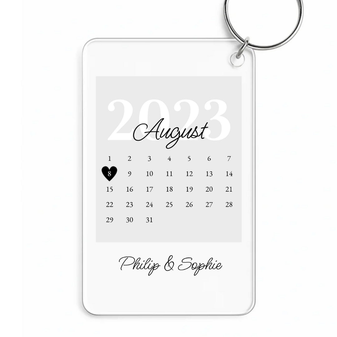 Unser Kalenderdatum - Personalisierter Schlüsselanhänger