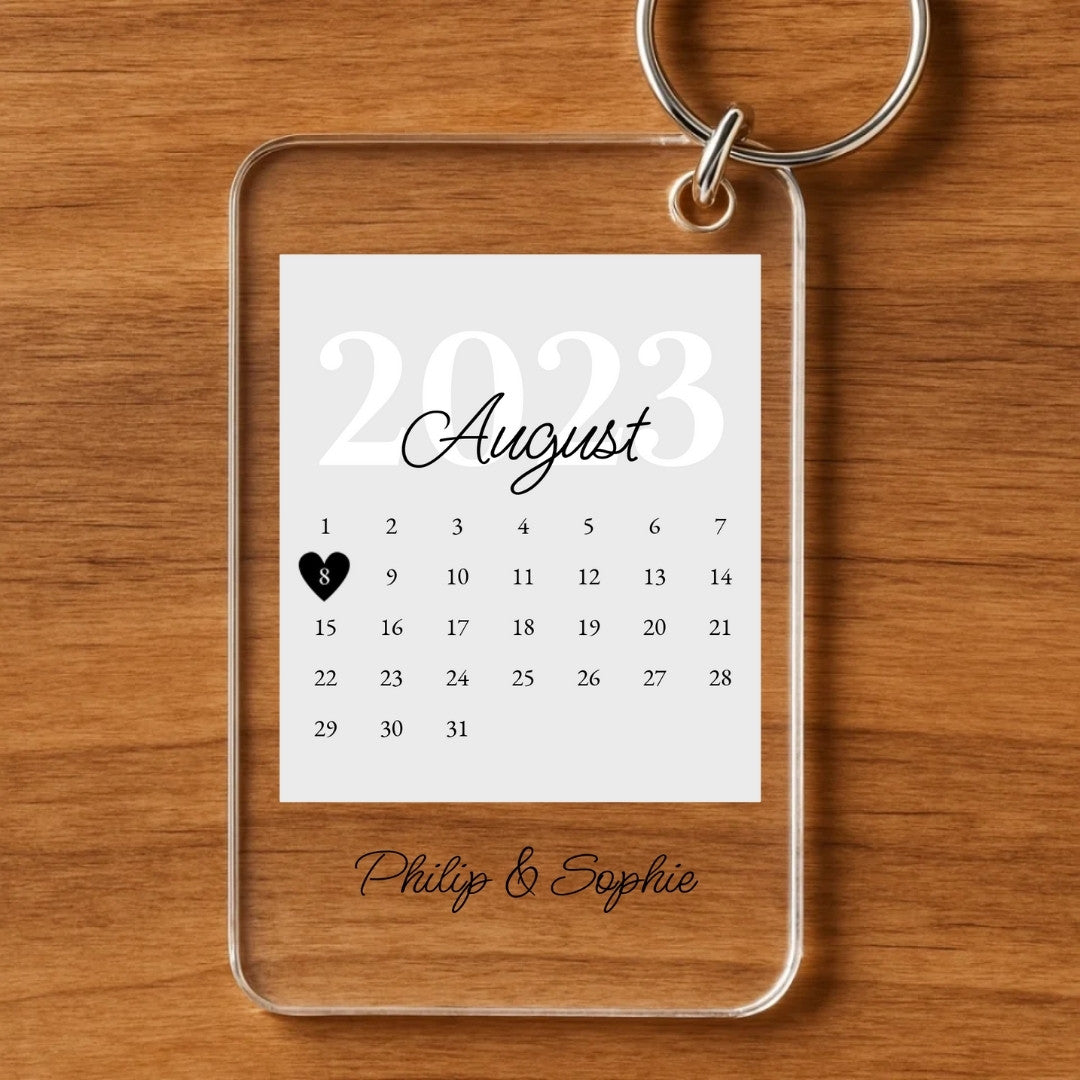 Unser Kalenderdatum - Personalisierter Schlüsselanhänger