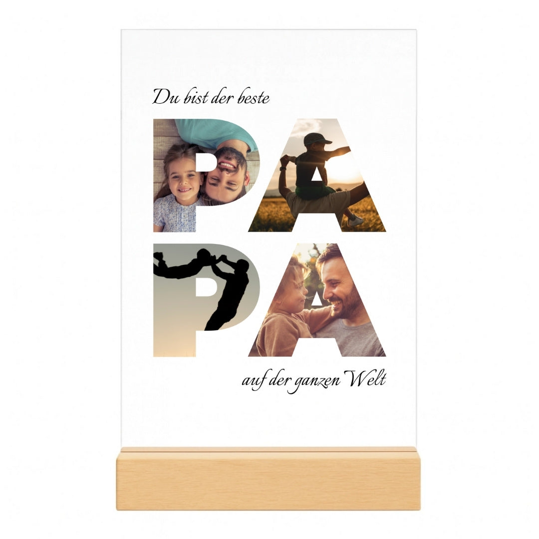 Bester Papa - Personalisierte Acryltafel (20x30)