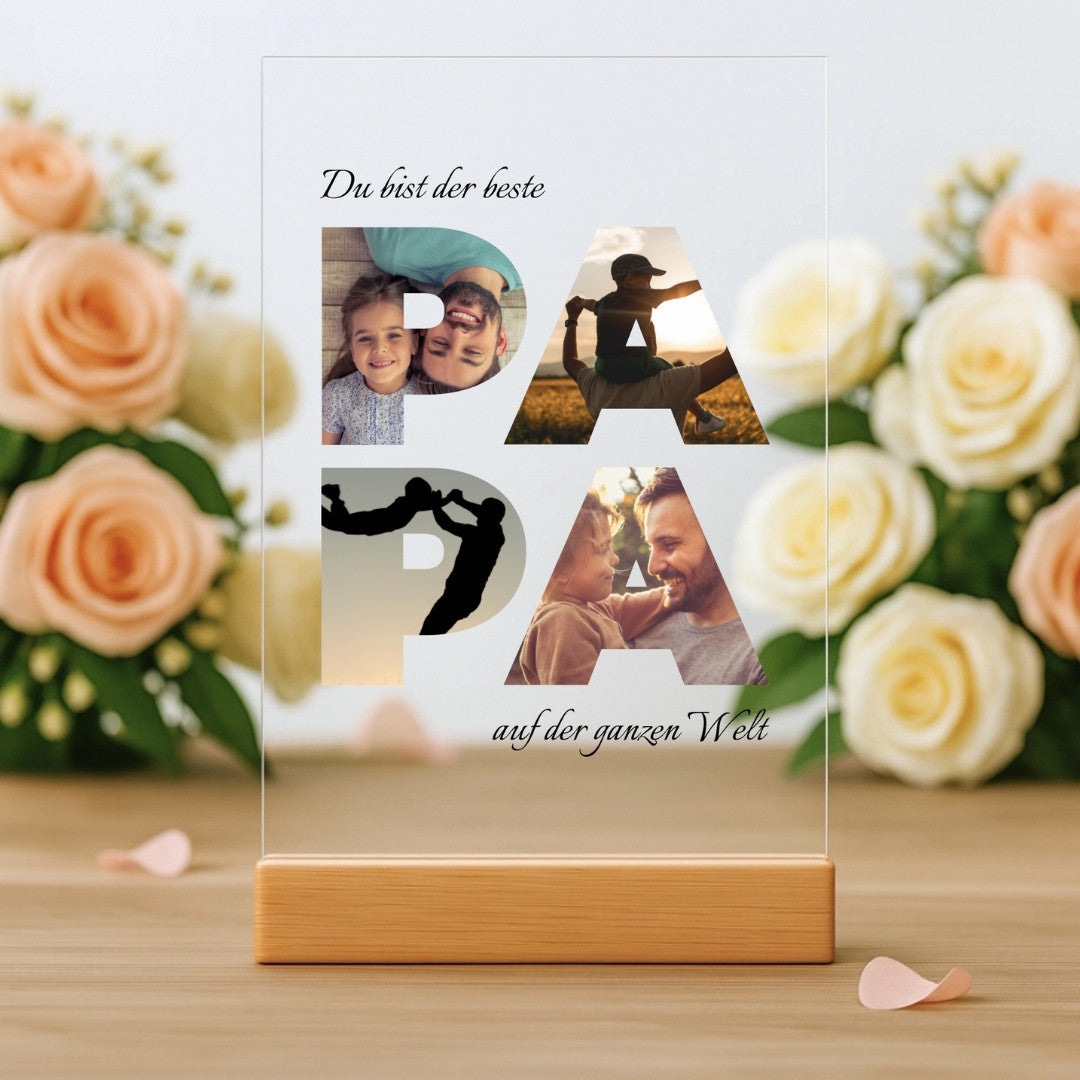 Bester Papa - Personalisierte Acryltafel (20x30)