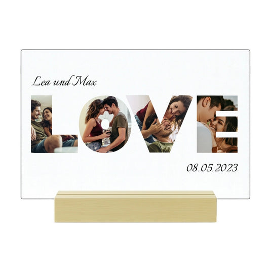 Love - Personalisierte Acryltafel Querformat (30x20)
