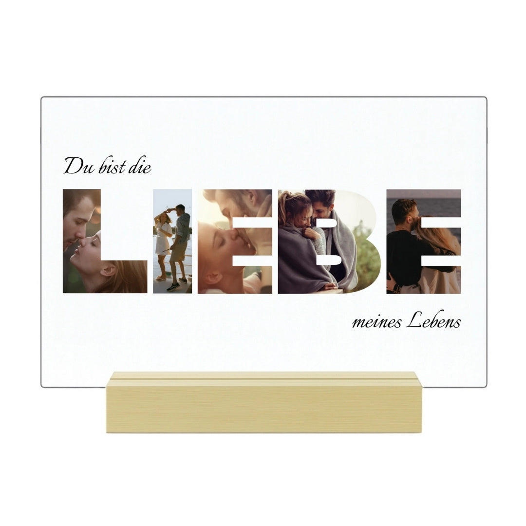 Liebe meines Lebens - Personalisierte Acryltafel (30x20)