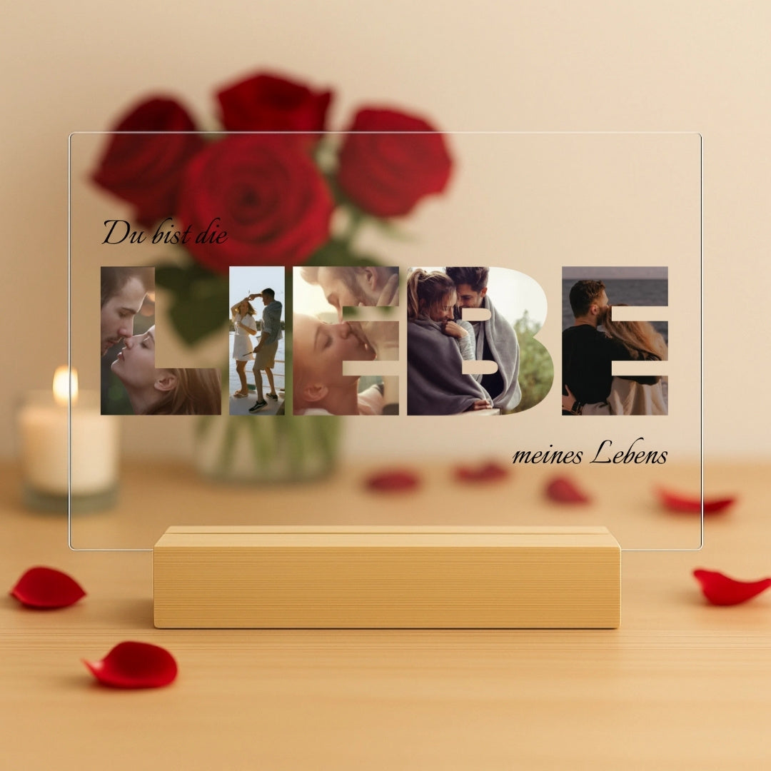Liebe meines Lebens - Personalisierte Acryltafel (30x20)