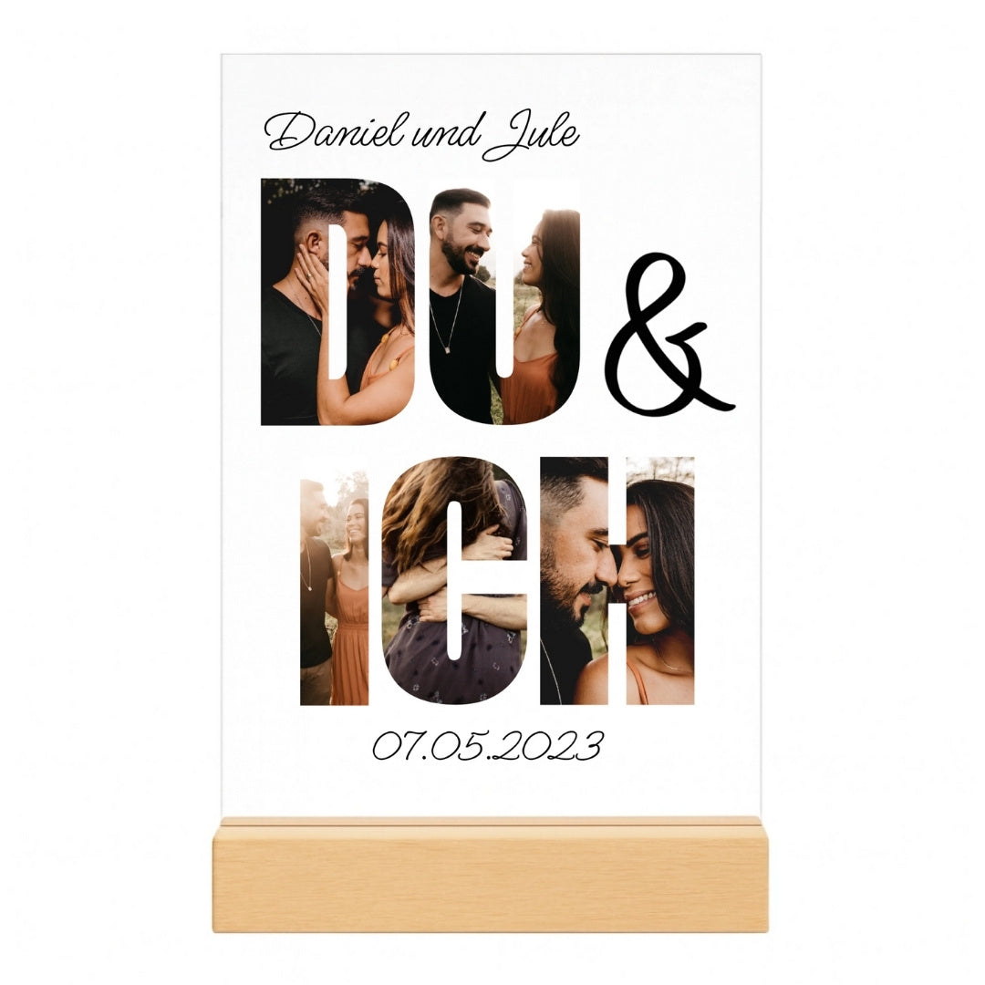 Du & Ich - Personalisierte Acryltafel (20x30)