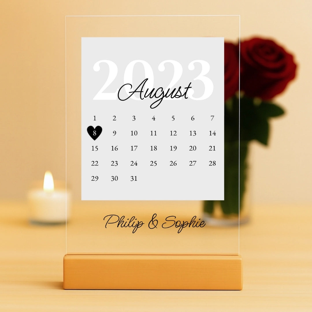 Unser Kalenderdatum - Personalisierte Acryltafel (20x30)
